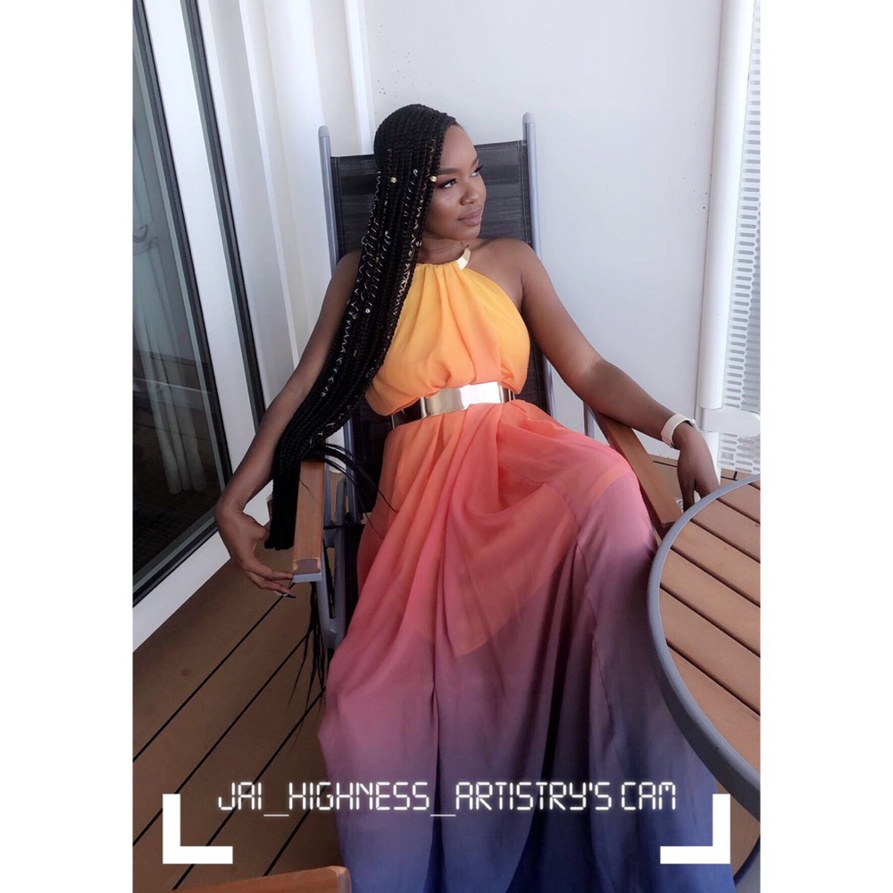 Asos - Rainbow Ombré Dress Chiffon